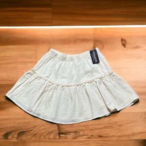 Etiquette Beige A-Line Elastic Waist Mini Skirt L